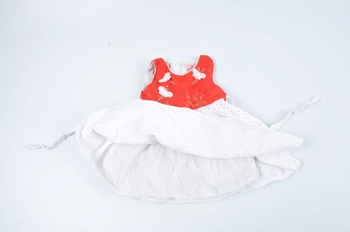 Dívčí šaty bíločervené s puntíky