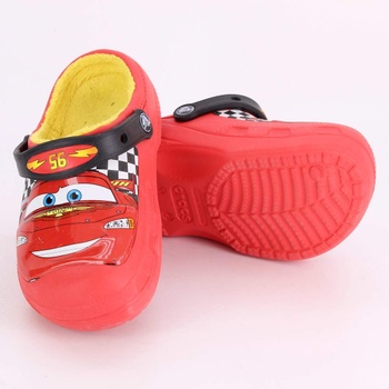 Dětské boty Crocs červené s autem