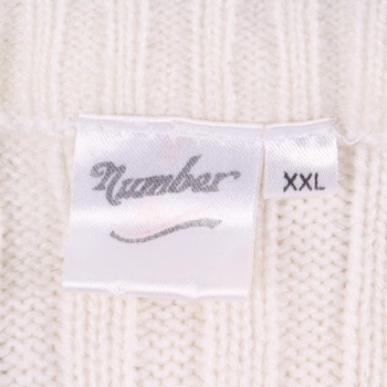 Pánský svetr Number bílý s černými pruhy