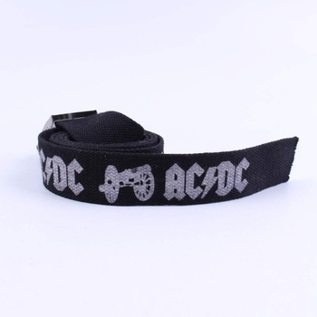 Pánský opasek textilní černý s nápisem AC/DC
