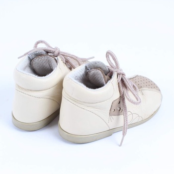 Dětské kotníkové boty kožené béžové