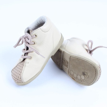 Dětské kotníkové boty kožené béžové