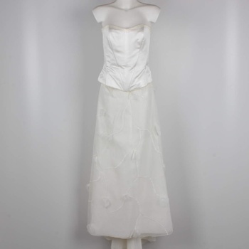 Svatební šaty bílé s kamínky na živůtku