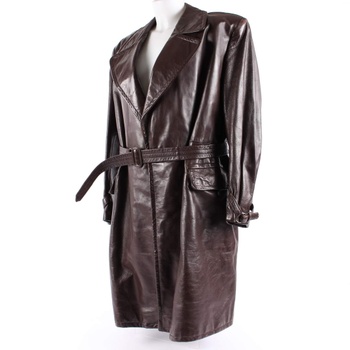 Dámský koženkový kabát Gala hnědý