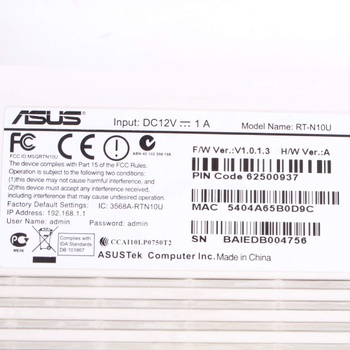 Bezdrátový router Asus RT-N10U bílý