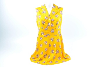 Dámské šaty žluté s květinovým vzorem 