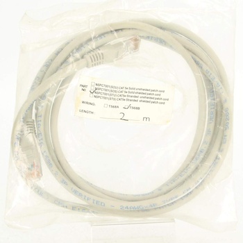 UTP kabel RJ45 Cat5E šedý délka 200 cm