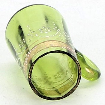 Skleničky ze zeleného skla s uchem