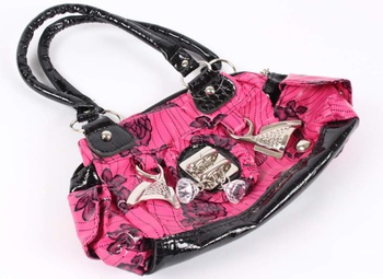 Dámská kabelka růžovo-černé barvy