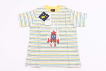 Dětské proužkaté tričko s raketou 