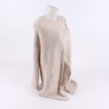 Dámský pletený svetr - pléd odstín béžové