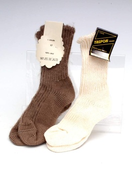 Dětské ponožky Trepon pletené hnědé a béžové