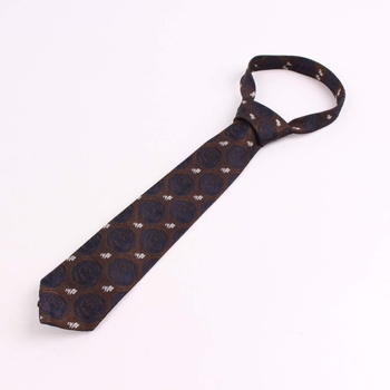 Pánská kravata Trevira tmavě hnědá s modrou