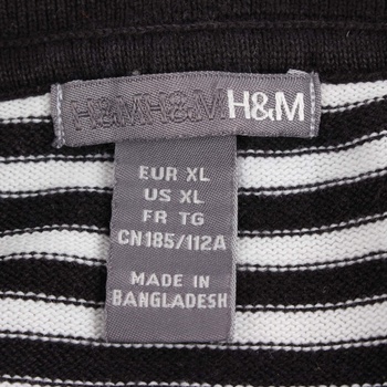 Pánské tričko H&M polo černobílé pruhované