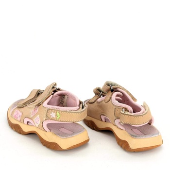 Dětské sandále béžovo-růžové barvy