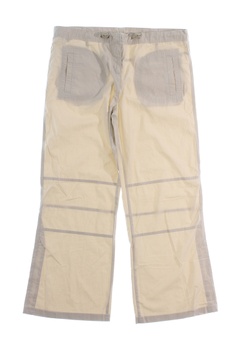 Dámské plátěné kalhoty béžové s kapsami