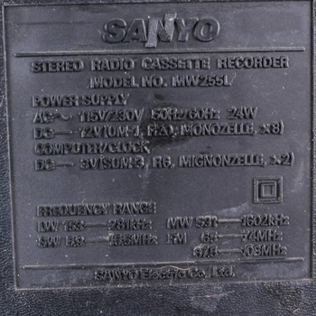 Radiomagnetofon Sanyo MW255L černý