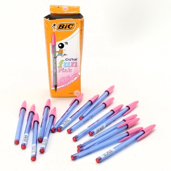 Kuličkové pero BIC Cristal růžové, 12 ks