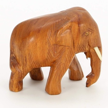 Dřevěná soška kráčící slon