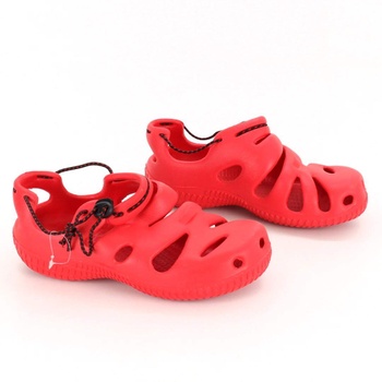 Dámské gumové boty se stahováním červené