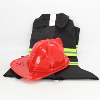 Kostým hasič s červenou helmou 