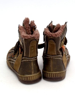 Dětské zimní hnědé boty s kožíškem