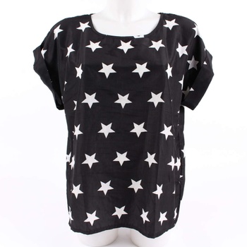 Dámské tričko HXY černé s bílými hvězdičkami