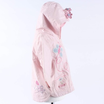 Dívčí bunda Next růžová s motýlkem
