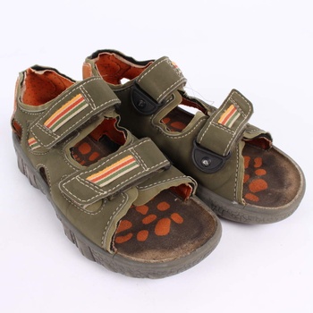 Dětské sandále zeleno-oranžové barvy