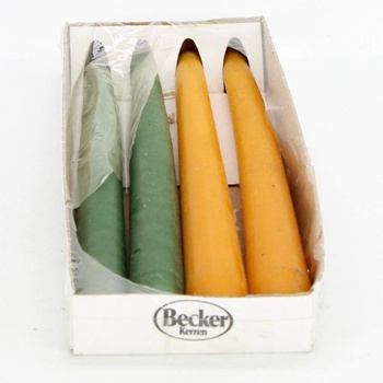 Svíčky Becker žluté a zelené