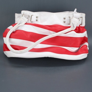 Dámská kabelka pruhovaná bílo červená