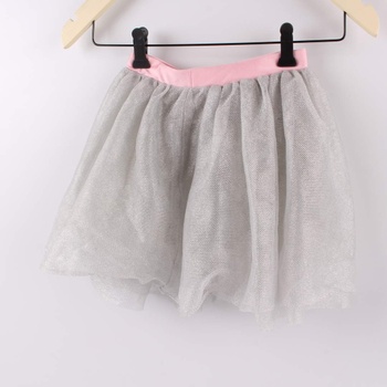 Dívčí sukně H&M šedá s růžovou gumou