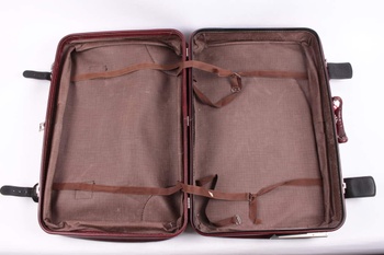Cestovní kufr hnědý koženkový 