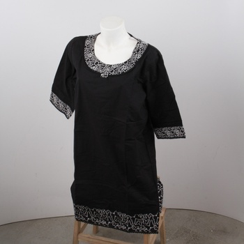 Dámské šaty Admas černé s bílým zdobením