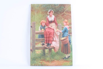 Dřevěný obraz matky s dětmi