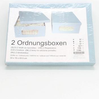 Složené úložné boxy modré 2 kusy