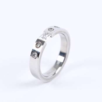 Dámský ocelový prsten s kamínky 
