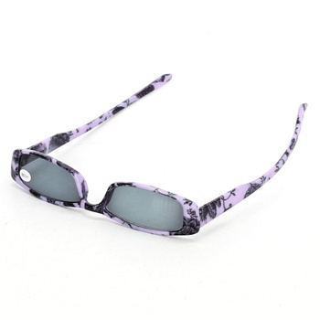 Sluneční brýle s fialovými obroučkami