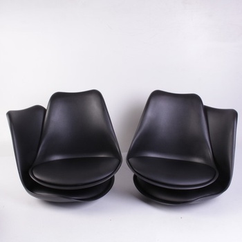 Černé židle s koženkou Tulip 4 ks