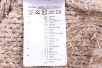 Dámský pletený svetr béžový s šikmým zipem