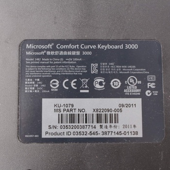 Klávesnice Microsoft Comfort Curve 3000