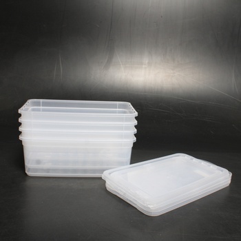 Plastové boxy s víkem bílé 4 ks