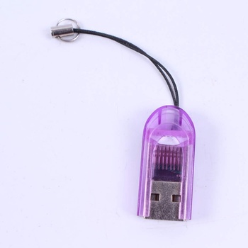 Čtečka micro SD karet do USB fialová