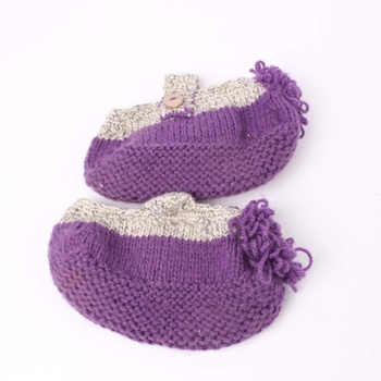 Dětské pletené botičky fialovošedé