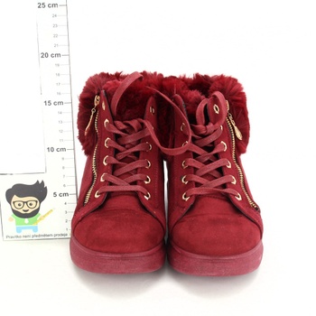 Dámské zimní boty červené