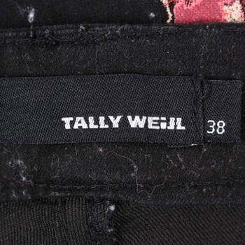 Dámské kalhoty Tally Weijl černé s květinami