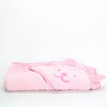 Dětský ručník s kapucí růžový