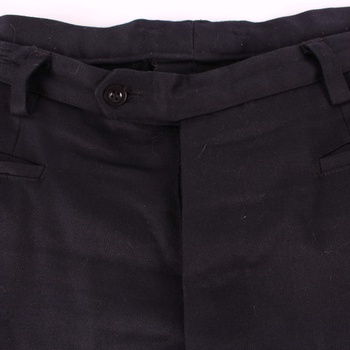 Pánské společenské kalhoty černé na knoflíky