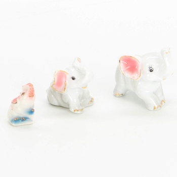 Keramické figurky bílých slonů 3 ks