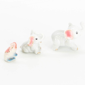 Keramické figurky bílých slonů 3 ks